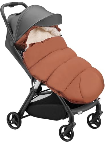 Saco Silla Paseo Universal Invierno, Saco para Carrito Bebe, Saco Silla para Cochecito o Asiento de Bebé o Silla de Coche, Espesamiento Saco Silla Invierno, Marrón
