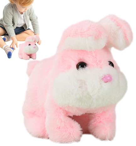 Gli animali domestici elettronici, coniglio educativo che cammina ed emette suoni | Giocattoli interattivi a forma di coniglio, ideali per ragazze, ragazzi e bambini, per Pasqua, compleanni e