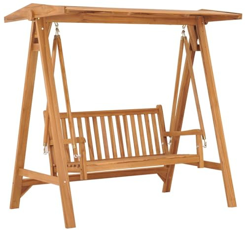 Mokuyary hollywoodgunga 174 cm, massivt trä teak för terrass, trädgård, balkong, pool