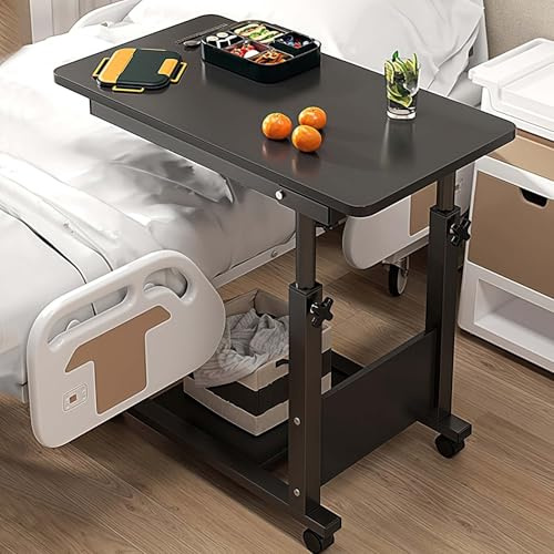 Table de lit réglable en hauteur, plateau pliable pour ordinateur portable pour lits et canapés, bureau de chevet portable pour différentes hauteurs