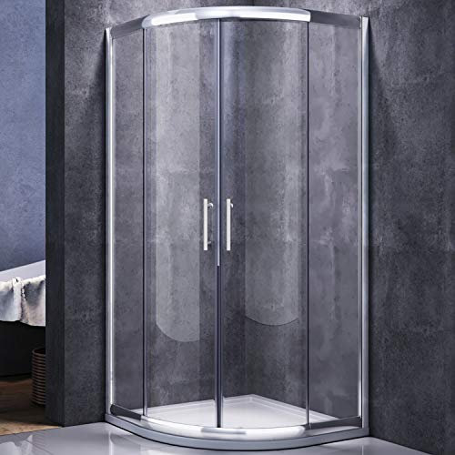 Cabina de ducha redonda ducha 90 x 90 eckeinstieg Mampara de puerta corredera de ducha Cuadrante para cuarto de baño