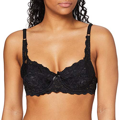 FM London Reggiseno push up in pizzo da donna, imbottito, con ferretto, a coppa piena