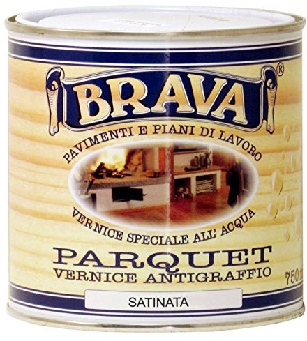 Brava PA7S Parquet Vernice all'Acqua Satinato, Incolore, 750 ml