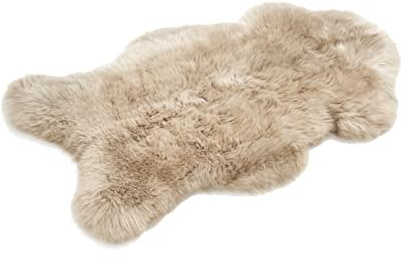 Cakla 100% Pelle di Pecora/Agnello Biologica; Morbida e soffice Ideale per Il Soggiorno, sotto Il Camino, in Camera da Letto; Un'aggiunta Originale a Qualsiasi Interno; (Beige, XL: 110-120 cm)