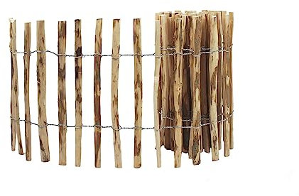 Recinzione in legno nocciola, lunghezza rotolo: 5 m, distanza tra i listelli 3-4 cm, altezza a scelta (altezza 60 cm)