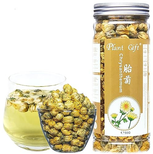Plant Gift Chrysanthemum Tea, 胎菊 Thé de chrysanthème, Chinois Hangzhou Tai Ju, thé anti-herbes en vrac, Can avec miel, Wolfberry, Tea de rose 50g / 1.76oz