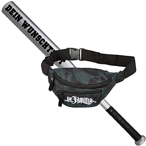 Spaß Kostet Sportset Baseballschläger mit WUNSCHTEXT deiner Wahl mit Tasche für Baseball in 5 Farben