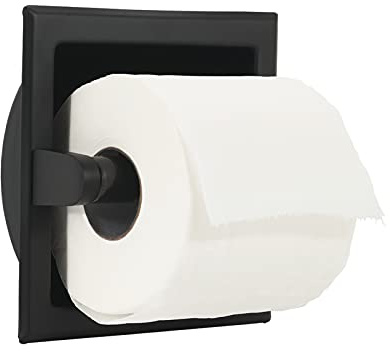 Orlif Porte-Papier Toilette encastré en Acier Inoxydable 304, Support Mural Robuste avec Support de Montage arrière, Noir