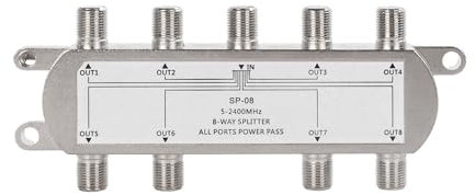 8-Way Splitter 5-2400MHz for Satellite/Cable TV and Internet, CATV Antenna System