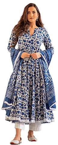 Meera Fab Women's Mousha Khatri Anarkali (pack of 1)