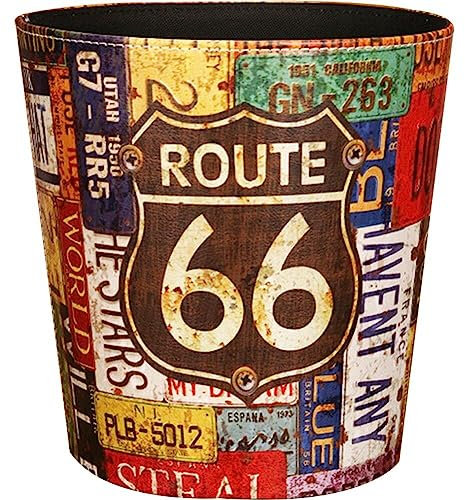 Bemvp Pattumiera in Pelle Europea con 66 Percorsi Cestino per la Carta Straccia Decorativa Vintage