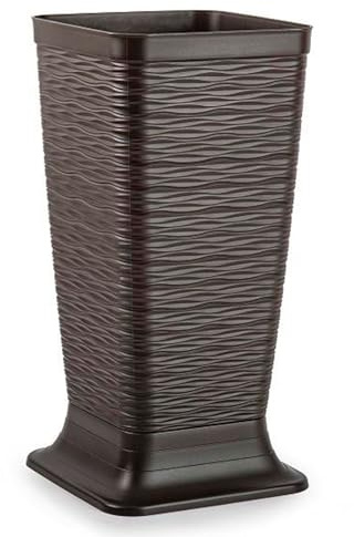 Acan Tradineur - Paragüero de plástico cuadrado, modelo Wind, diseño moderno, soporte para paraguas, decoración, fabricado en España (Wengué - 51,5 x 26 x 26 cm)