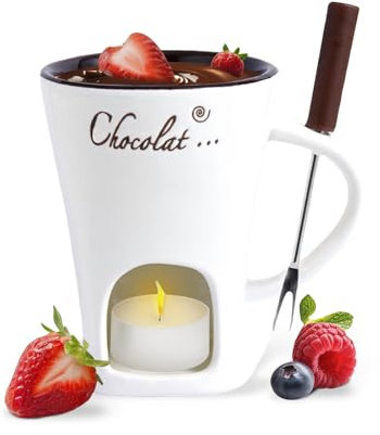 Baoblaze Tasse Fondue Chocolat Fondue Chocolat 130 ML, Appareil a Fondue Chocolat Bougie, Mug Fondue Chocolat Services à Fondue au Chocolat, Fondu Chocolat Tasse à Fondue au Chocolat, Blanc