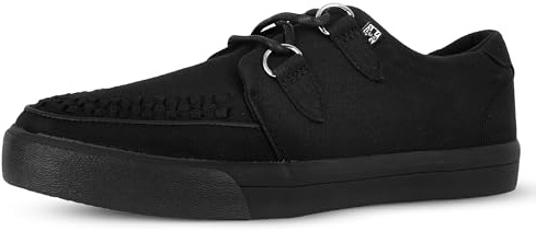 T.U.K. Vegan Creeper Sneaker - Scarpe da Ginnastica da Uomo e da Donna - Colore Black Canvas Eyelet - Stile Punk, Goth e Rocker in Pelle e Scarpe Stringate - Taglia EU37