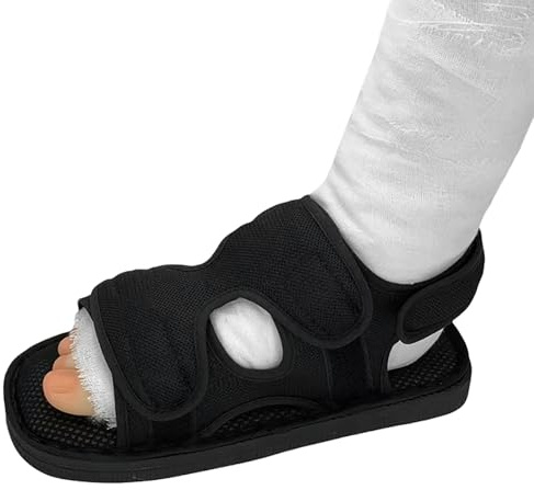 Post-Fracture Recovery Shoe for Broken Toes Ankle & Heel Adjustable Medical Walking Boot with Open-Toe Design Stable Support for Foot & Ankle Injuries Unisex Post-Op Plaster Cast Shoe