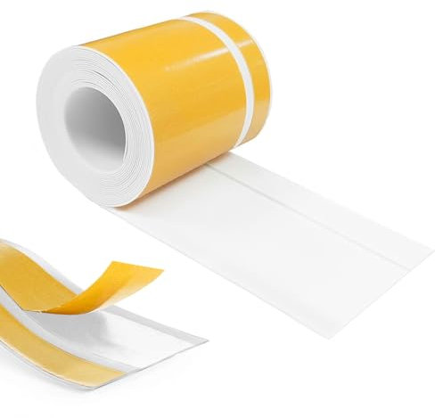 Hengrongshen Sockelleiste Selbstklebend, PVC Weichsockelleiste 70 mm x 20 mm x 6 m, Flexible Leisten Selbstklebend Geeignet für Büros, Arbeitszimmer, Küchen, Badezimmer (Weiß)