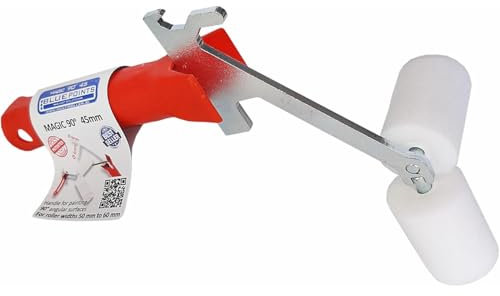 BLUE POINTS Magic 90° Rouleau de peinture - Rouleau de peinture breveté pour coins, peinture murale, revêtement précis et poignée ergonomique - 45 mm