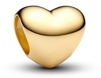 PANDORA Moments 763998C00 - Mini ciondolo a forma di cuore, in argento Sterling placcato oro 14 carati, compatibile Moments