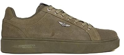 Aeronautica Militare Scarpe da Uomo, Sneakers in Pelle Scamosciata 252SC0307UPL00278 SC307 (Verde Militare, Sistema Taglie Calzature EU, Adulto, Uomo, Numero, Media, 43)