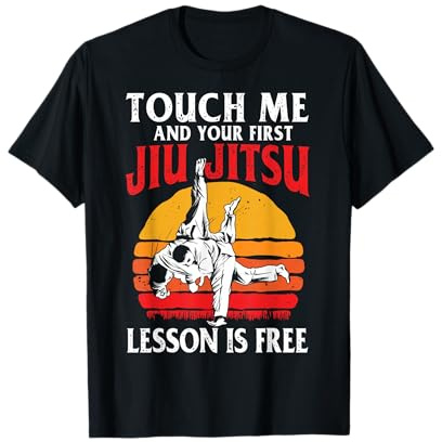 Funny Touch Me - Jujitsu Brasiliano, da Uomo, Vintage Maglietta