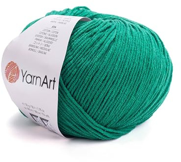 YarnArt, Jeans, Hilo de mezcla de algodón para amigurumi, ganchillo y punto, hilo turco suave 55 % algodón, 45 % poliacrílico, para proyectos hechos a mano, Color 52