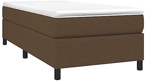 vidaXL Boxspring-sängram mörkbrun 90x190 cm tyg, enkelsäng, säng, säng ram, enkelsängar, sängar, säng ramar, resårmadrass, resårmadrasser, pocketersårmadrass
