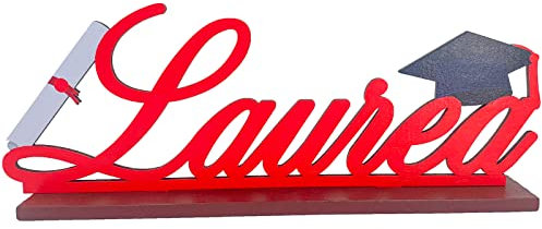 BOOSHMall Centrotavola Laurea, Decorazione in Legno, Decorazioni Laurea Tavolo, Ornamenti per Laurea, Decorazioni Laurea, Decorazione in Legno per Feste
