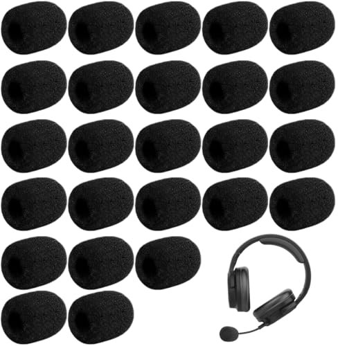 KXUSW 30 Stück Popschutz Mikrofon,mikrofon schaumstoff, mikrofon windschutz,windschutz mikrofon,Für Unterricht,Bühnenperformance,(Schwarz)