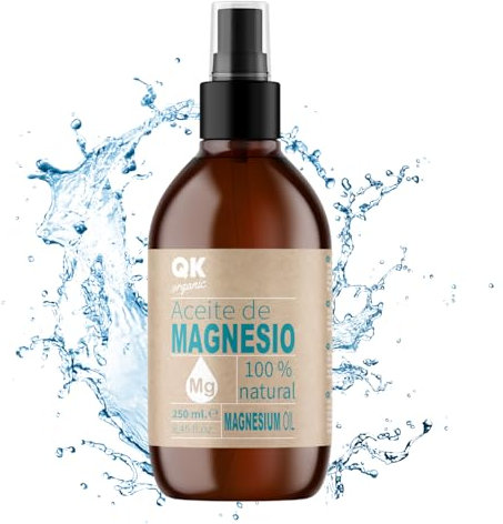 QKnatur - Spray d'huile de magnésium 100% pure (250 ml) - Idéal pour les sportifs, les articulations, la relaxation musculaire, pour un meilleur sommeil