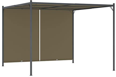 Willood Gartenpergola mit Ausziehbarem Dach 3x3 m Taupe 180 g/m²