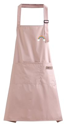 PAEHUIMT Grembiule Cucina Uomo Donna, Grembiule Barbecue, Grembiule da Lavoro, Maestra Scuola Infanzia, Impermeabile (Rosa)