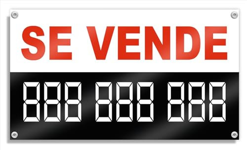Cartel de Lona Se Vende 74x42 cm con Numeros Personalizables Venta de Pisos Locales Inmobiliaria (Se Vende)