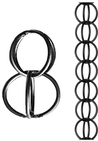 Regnkedja, regnkedja för stuprör, Svarta rännkedjor for regn med krok, hängande japansk regnkedja i aluminium, Premium regnkedjor for utomhusbruk for trädgård/gårdar/uteplats(2.4 m (7.8ft))
