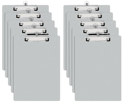 URbantin Klemmbrett Holz A4,A4 Klemmbrett aus Holz mit Stifthalter,A4 Schreibbrett aus Holz,Klemmbrett aus Holz,A4 Klemmbretter,A4 Clipboard,10 Stück (Grau)