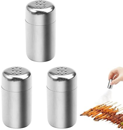 CPJJ Lot de 3 Salière et Poivrière Set, Acier Inoxydable Poivriere, Salière à Épices, Pots à épices, Moulin Sel Poivre, Moulin a Poivre, Saliere et Poivriere de Table pour Sel et Poivre Transparent
