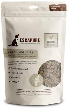 ESCAPURE Gelenk Mobilität - Natürlicher Hähnchenfleisch Snack mit Lachsöl & Teufelskralle für Hunde – Premium Protein Leckerli für mehr Beweglichkeit - Beruhigt & unterstützt die Gelenke (150g)