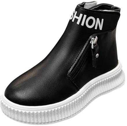 Kinder Winterstiefel 30 Casual Shoes Mesh Soft Sole Breathable Sports Short Boots Girls Boots 32 (Black, 23.5 Infant)