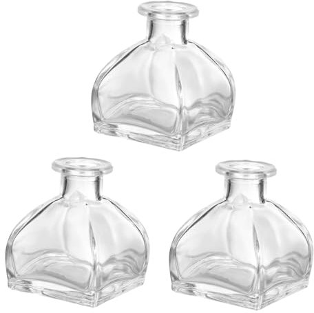 iplusmile 3piezas Botella De Aromaterapia Frascos Transparentes De Vidrio para Aceites Esenciales Decoración del Hogar y Aromaterapia Difusor Aceites