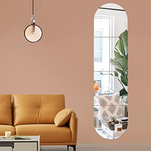 4 Pack HD Stick on Mirrors for Walls, 30x30cm Self Adhesive Mirror Tiles | Flexible Non Glass Mirrors Large High Clear Mirror Stick On Frameless for Bathroom, Bedroom, Living Room, Hallway Decoration