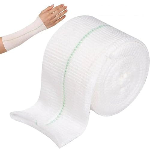 FiTspi Benda elastica di supporto tubolare, 2 vie, lavabile, per bendaggi asciutti e bagnati, bende elastiche riutilizzabili per polso, braccia, gambe, ginocchia, supporto muscolare (5 cm x 5 m)