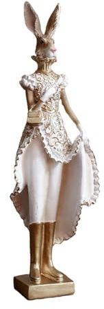 Sharplace Statuetta di Pasquali Decorativi Coniglio in Resina, Decorazione da Tavolo Pasquale, Ornamento da Tavolo, Statua di Coniglio per la Casa,Coniglio Femmina