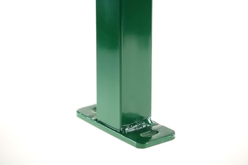Palo Quadro 50x50 mm con Piastra per Recinzione Rigida Verde Zincato e Verniciato per Pannelli Modulari da Giardino e Aree Esterne – FENCESHOP (H 150 cm)