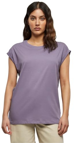 Urban Classics Damen T-Shirt Ladies Extended Shoulder Tee, T-Shirt mit überschnittenen Schultern, aus Baumwolle, erhältlich in vielen Farben, Dustypurple, M