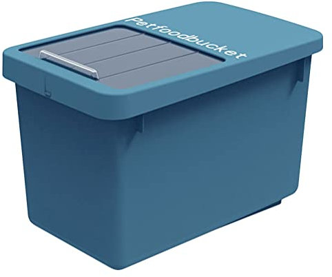 Tiernahrung Container Hundefutter Speicher Box Luftdichten Katze Trockenen Essen Bin Getreide Korn Organizer Dispenser Halter für Welpen Kätzchen Behandelt Reis 20L Blau