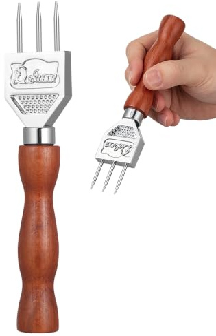 Ice Picks for Breaking Ice: Stainless Steel Ice Crusher with Safety Wood Handle, Japanese Style Ice Chipper Three Prong Ice Pick Tool Bar Wine Tools Ice Breaker Tool for Kitchen Bars Bartender