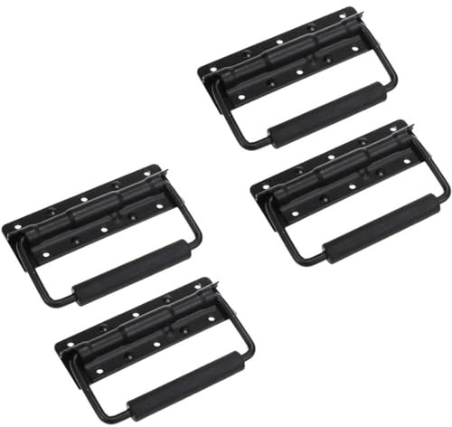4 Pièces Poignées De Caisse Pliantes Poignées en métal,en acier inoxydable,poignées de 100 mm, poignées de transport,poignées en métal, avec ressort,boîte à outils,boîte à outils de porte