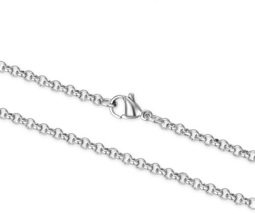 Adabele 2pcs 304 Stainless Steel 18 Inch Rolo Cable Chain Necklace 2mm