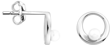 SOFIA MILANI - Damen Ohrringe 925 Silber - Kreis Perlen Ohrstecker - E1965