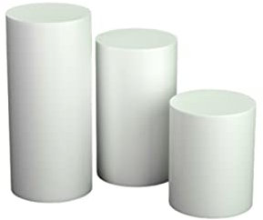 FORVEGA Stand de Forme Cylindrique Tubus - Support de Pot - Colonnes Décoratives - Présentoir pour Fleurs - Décoration Fêtes, Mariage, Anniversaire, Aperitif - 80 x 40 cm - Blanc