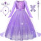Aoiviss Filles violet à manches longues Princesse Costume Paillettes Robe de Princesse Fête Déguisement Carnaval Cosplay 100
